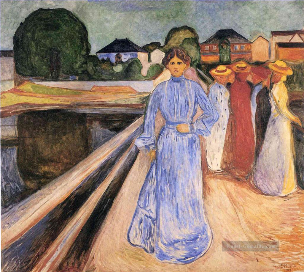 Frauen auf der Brücke 1902 Edvard Munch Expressionismus Ölgemälde